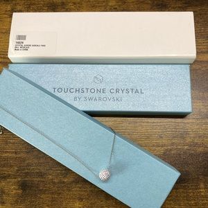 Touchstone Crystal Aurore Boreale Pave Ball Necklace